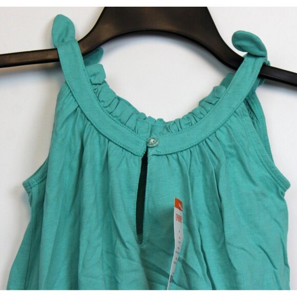2014 Gymboree Sparkle Safari Teal Dress Embroidered Bow Shirring Tank Summer - Picture 5 of 7